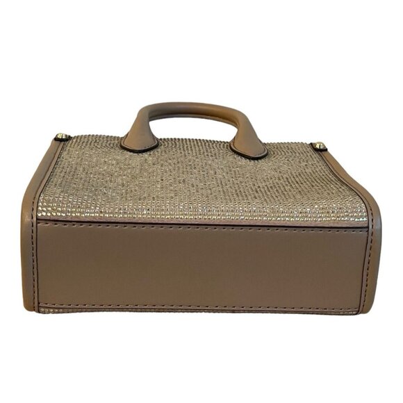 Michael Kors Mirella XS Logo Mini Shopper Crossbody Handbag Leather in Camel NWT - Picture 6 of 9